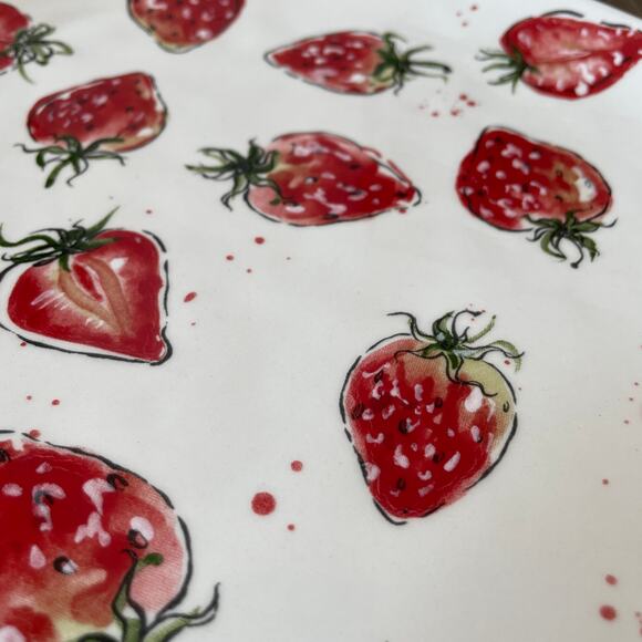 ELI + ANA Handmade Ceramics Strawberry Dinner Plates 11in Set of 4 NEW - Picture 9 of 10